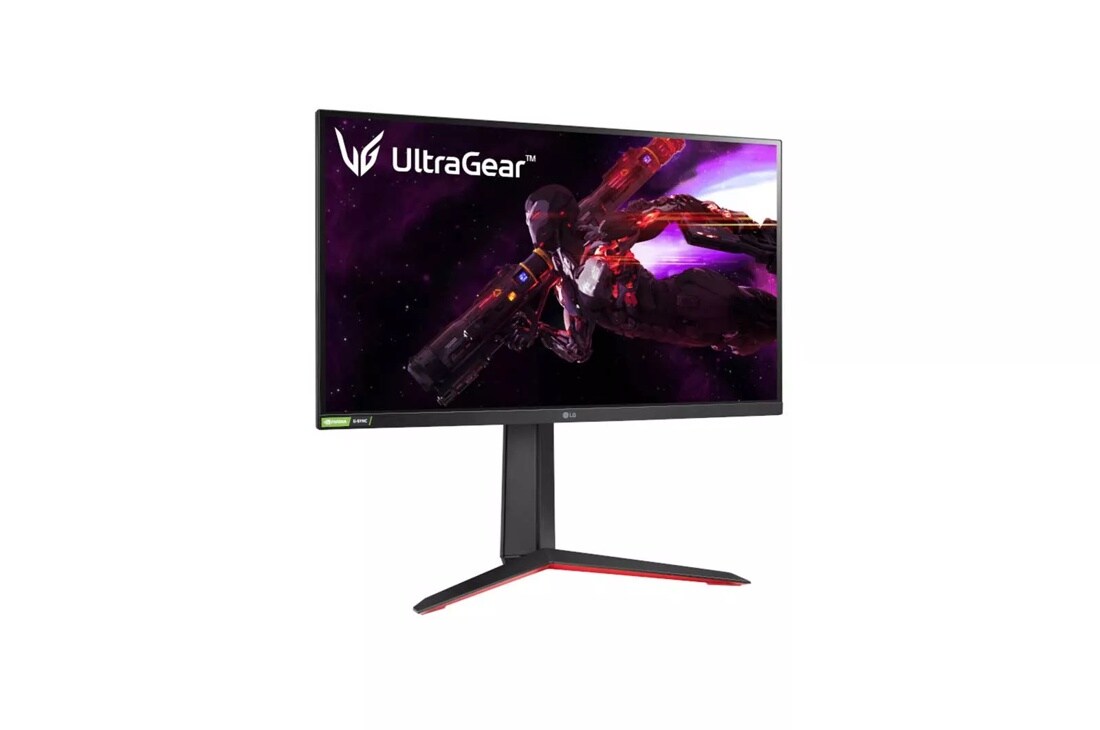 Left side view of the 27 Inch LG UltraGear (27GP850-B) gaming monitor with 165Hz refresh rate and 1ms (GtG) response time
