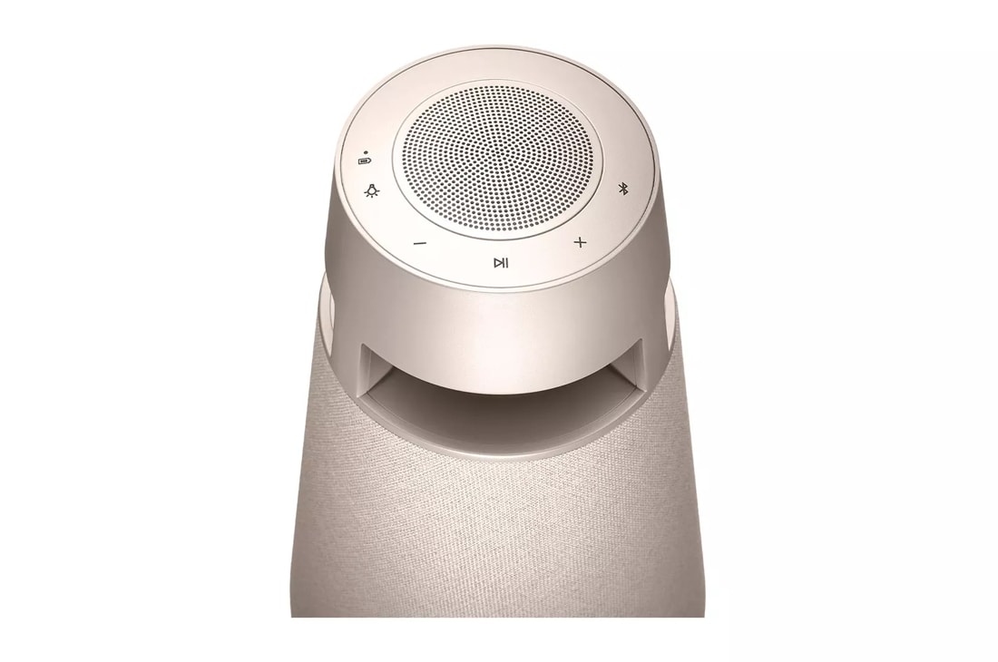 LG XBOOM 360 Bluetooth Speaker with Omnidirectional Sound, Beige