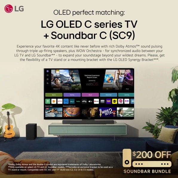 SC9S LG Soundbar for TV | Dolby Atmos® 3.1.3 channel with