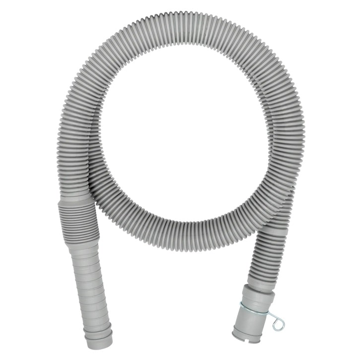 AGM30120011 Laundry Accessory Drain Hose with Flexible Gray Corrugated Design and Connector End