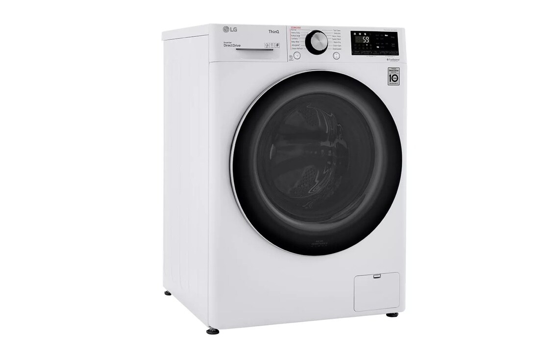 LG WM3555HWA Front Load All-In-One Washer/Dryer Combo left side angle view