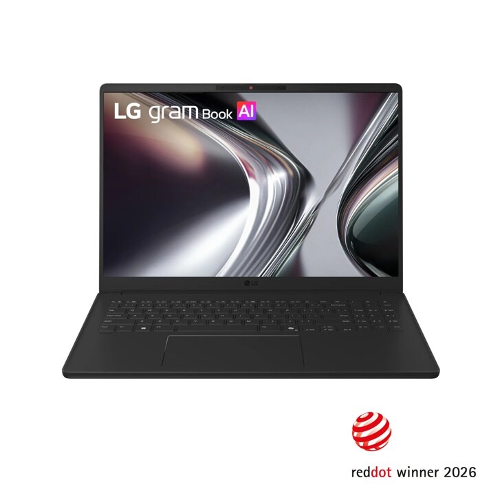 LG gram 16U55U-H_AU87U1 Laptop open showing full keyboard and display reddot winner 2026 - Front View
