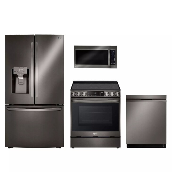 Fingerprint-Resistant Black Stainless Steel Appliances