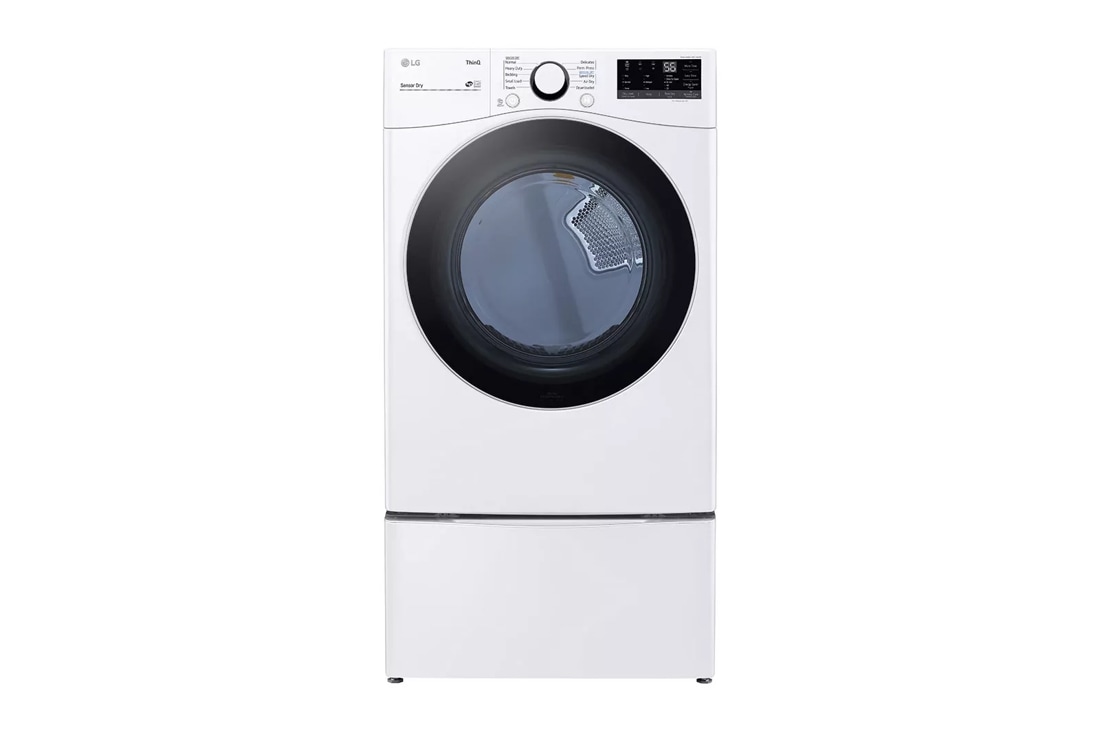 LG DLE3600W 7.4 cu. ft. Ultra Large Capacity Smart wi-fi Enabled Front Load Electric Dryer with Built-In Intelligence