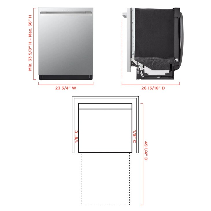 LG STUDIO Smart Top Control Dishwasher with 1-Hour Wash & Dry, QuadWash® Pro, TrueSteam® and Dynamic Heat Dry™
