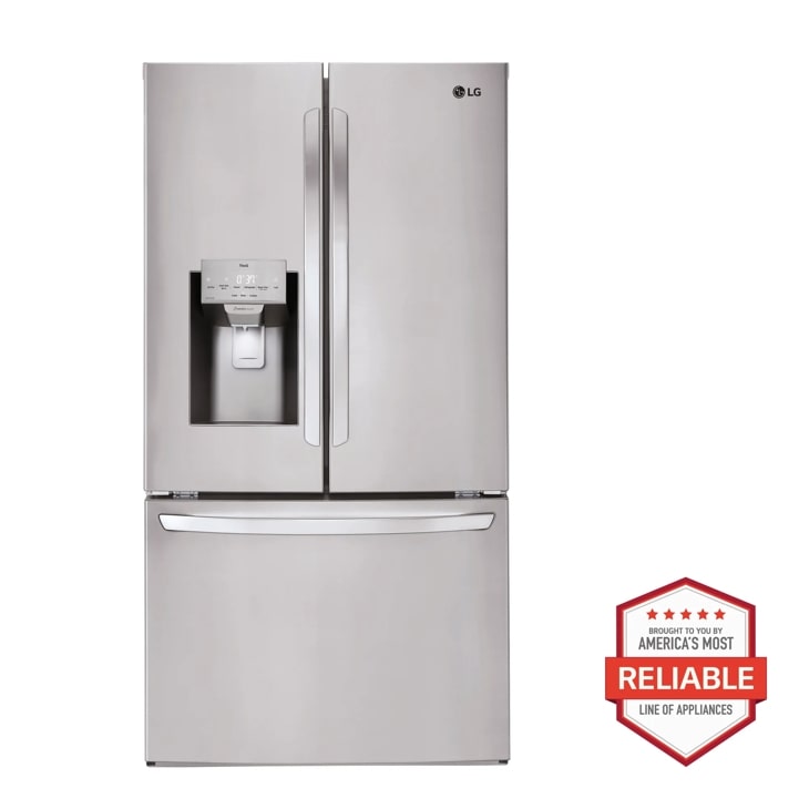 LG 28 cu.ft 3 Door French Door, Standard Depth Refrigerator with Dual Ice Makers Stainless Steel LHFS28XBS Picture 1