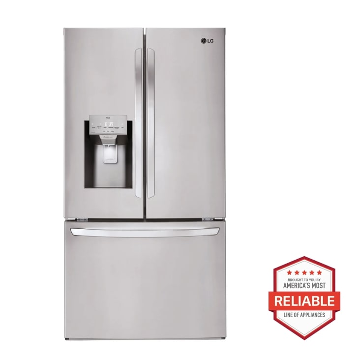 28 cu.ft 3 Door French Door, Standard Depth Refrigerator with Dual Ice Makers
