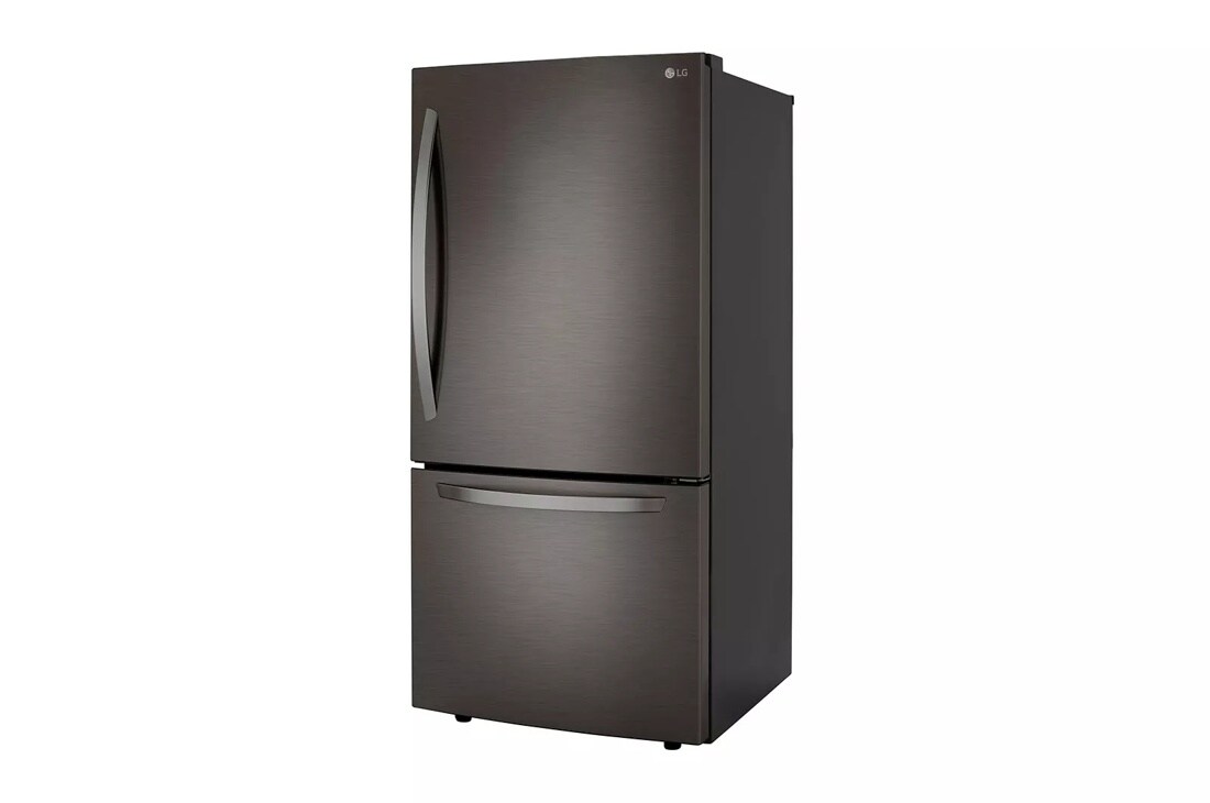 26 cu. ft. bottom freezer refrigerator right side angle view