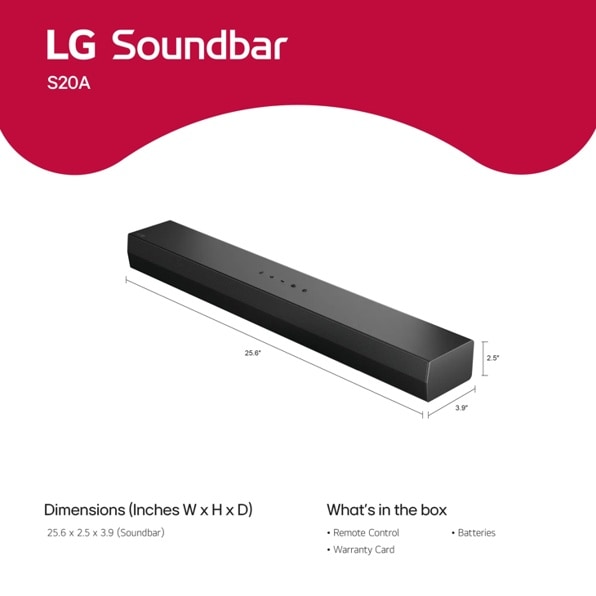 S20A LG Soundbar for TV with Dolby Audio™ 2.0 channel - S20A