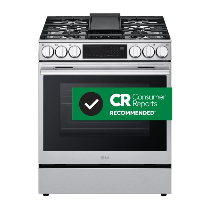 LG Smart Gas Slide-In Range ProBake Convection® InstaView®, and Air Fry, Print Proof Stainless Steel, 6.3 cu. ft.