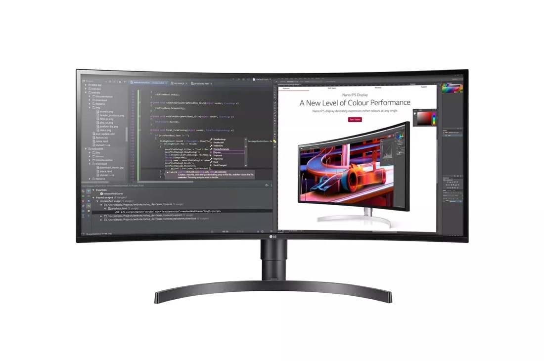LG 34WL85C-B 34 Inch 21:9 UltraWide™ QHD IPS Curved Monitor with HDR10