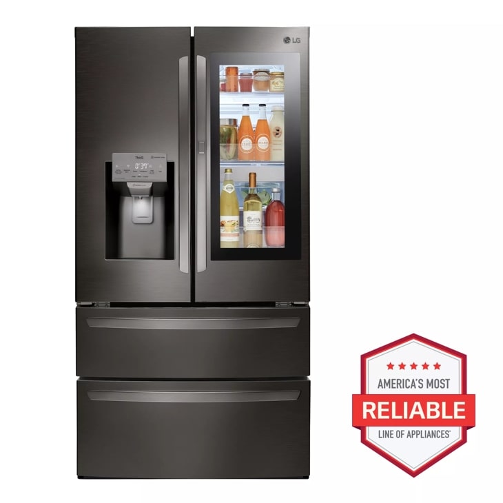 LG LMXS28596D 28 cu. ft. instaview door in door refrigerator front view