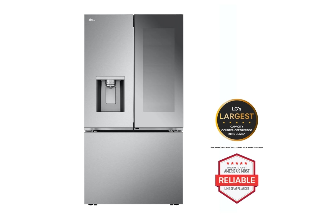 LG's largest capacity fridge in its class* 
*Among models with an external ice & Water Dispenser
Brought to you by America's most Reliable line of appliances.