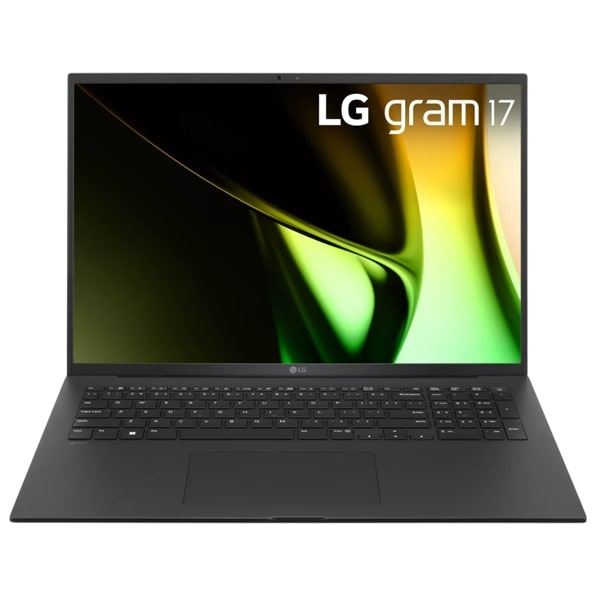 Front view of the 17 Inch LG gram (17Z90S-G.AAB4U1) laptop with 16GB RAM and Intel Core Ultra 5