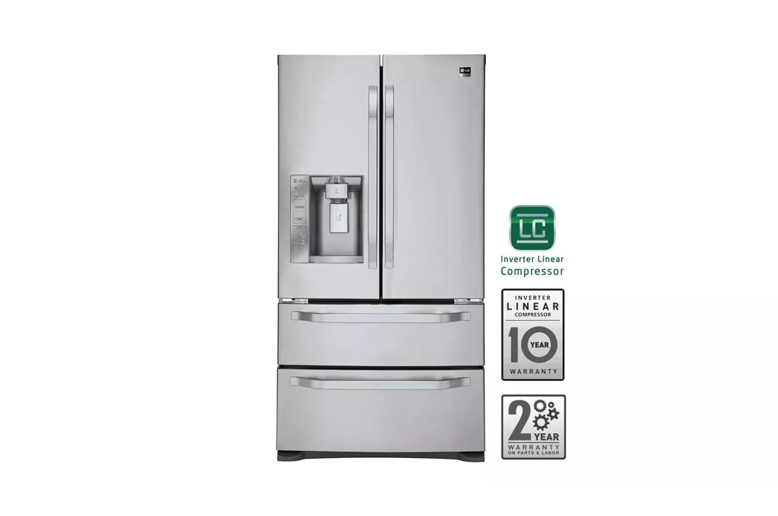 LG Studio - Large Capacity Counter Depth 4 Door French Door Refrigerator with Ice & Water Dispenser
