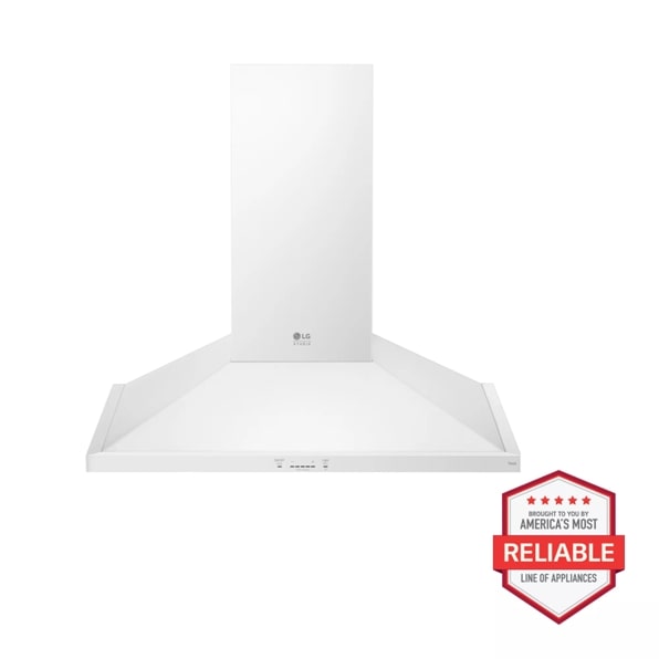 Front view of the 36" LG STUDIO Range Chimney Hood LSHD3680N