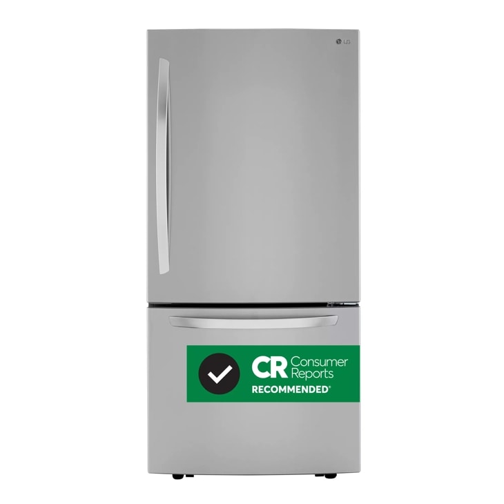 26 cu. ft. bottom freezer refrigerator front view