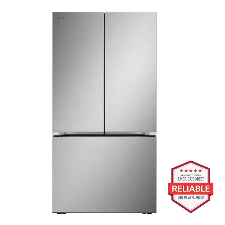 27 cu. ft. Smart Counter-Depth MAX™ French Door Pocket Handle Refrigerator with Slide-in Electric Range, Top Control Dishwasher and Microwave Kitchen Package in Stainless Steel LRFLC2716S_LSEL6333XE_MVEL2033F_LDNTM545S