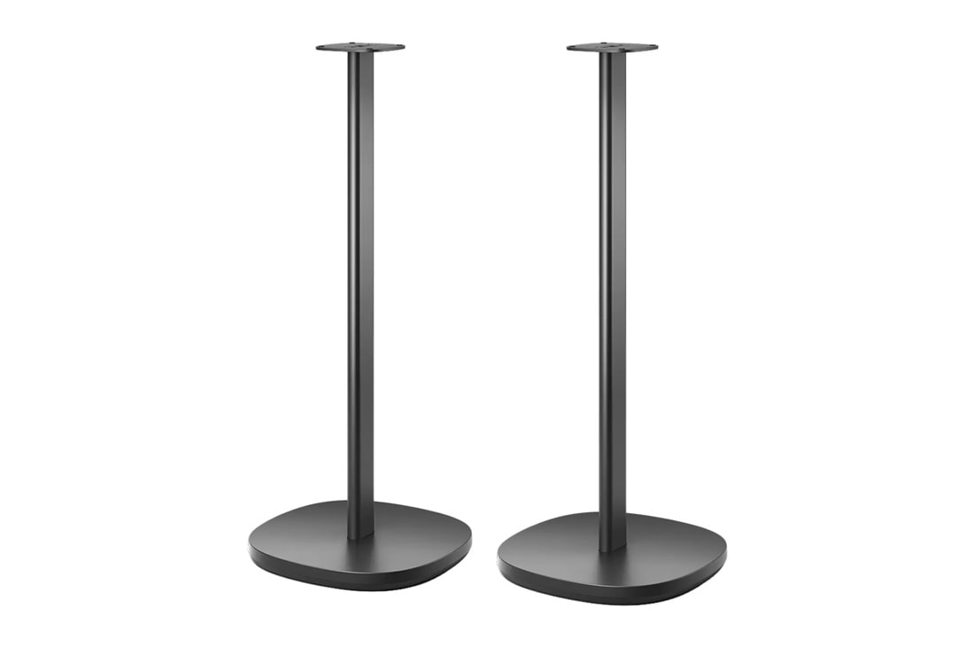 FS-M52 LG audio accessory floor stands with round base and adjustable height pole in matte black finish