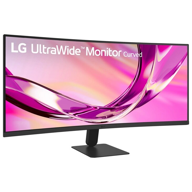 LG 34U60ZB-B UltraWide Curved Monitor with vibrant display and adjustable stand - Front View
