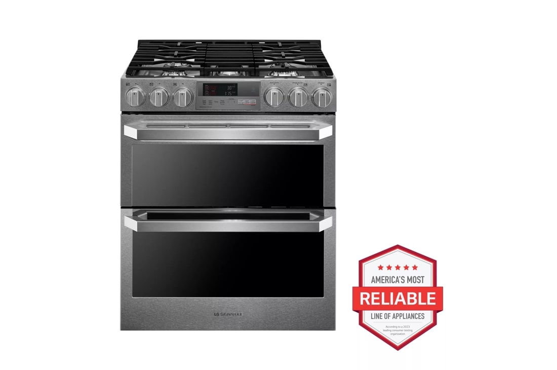 LG LUTD4919SN LG SIGNATURE 7.3 cu.ft. Smart wi-fi Enabled Dual Fuel Double Oven Range with ProBake Convection®