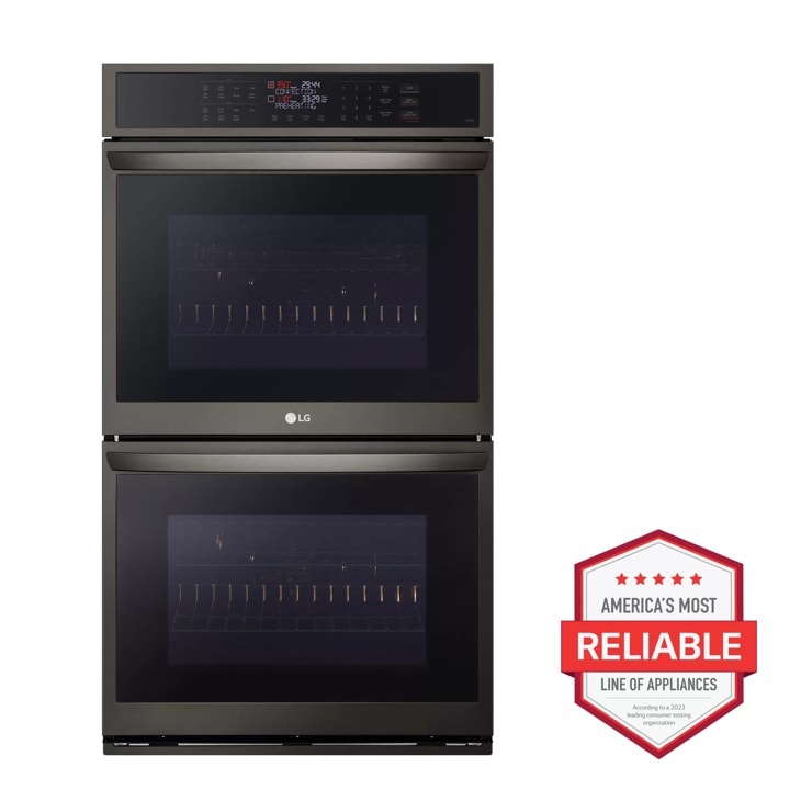 LG WDEP9423F 30 Inch Double Electric Smart Wall Oven with 9.4 cu. ft.  Convection Ovens, EasyClean® + Self Clean, Air Fry, ThinQ® Technology, and  SmoothTouch® Controls: PrintProof™ Stainless Steel