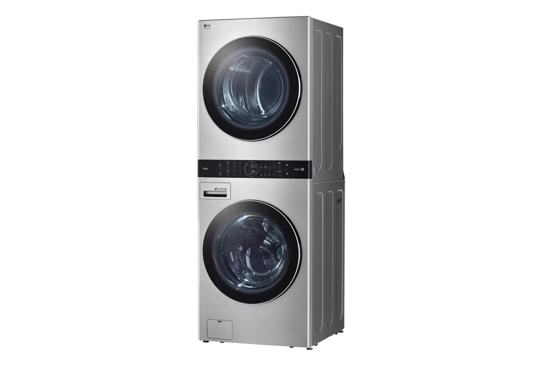 LG WSGX201HNA STUDIO Single Unit Front Load WashTower™ right side angle view 