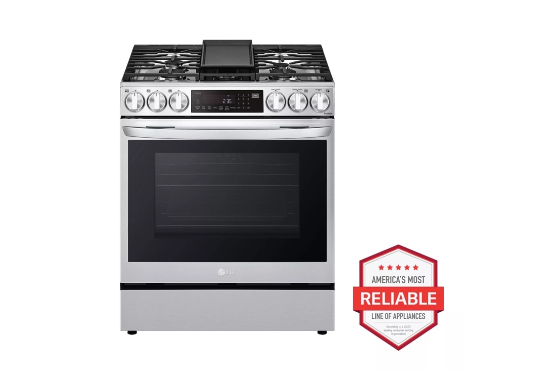 LG LSGL6335F 6.3 cu ft. Smart wi-fi Enabled ProBake Convection® InstaView® Gas Slide-In Range with Air Fry