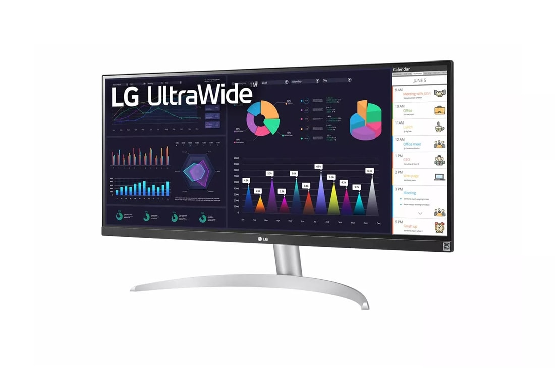 LG 29'' (72 cm), Moniteur LED IPS 21/9, Résolution FHD : 1920x1080, VGA,  HDMI, DisplayPort