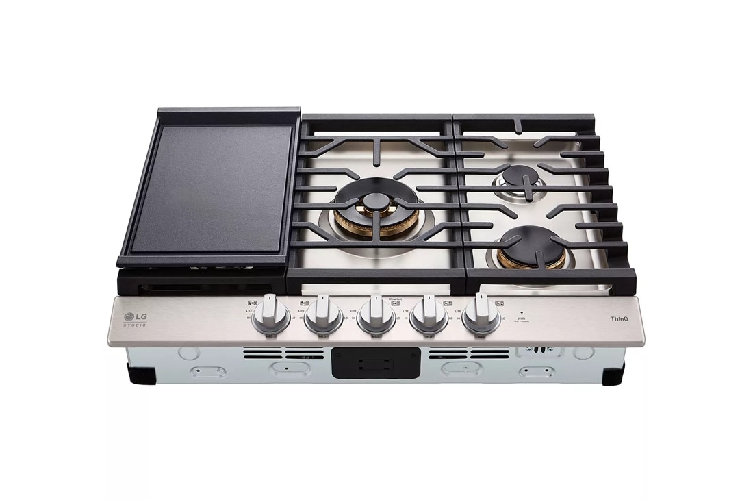 LG 30 Smart GAS Cooktop with Ultraheat 22K BTU Dual Burner and LED Knobs Stainless Steel