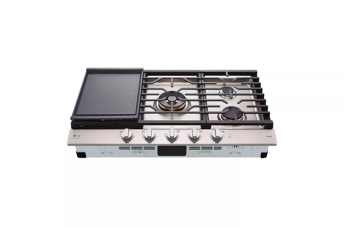 CBGS3628S LG Studio 36 Gas Cooktop with Griddle and Cast Iron Grates -  Stainless Steel