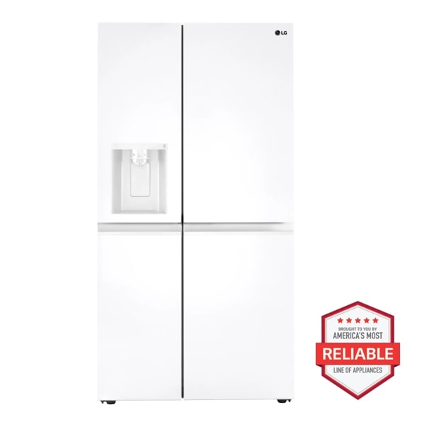 27 cu. ft. Side-by-Side Refrigerator with Ice Dispenser - Smooth White