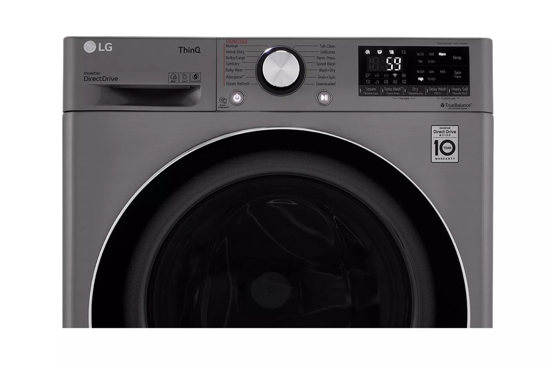 LG WM3555HWA: 2.4 cu.ft. Smart wi-fi Enabled Compact Front Load All-In-One  Washer/Dryer Combo with Built-In Intelligence