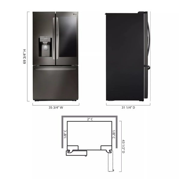 LG LFXC22596D: 22 cu. ft. InstaView™ Door-in-Door® Counter