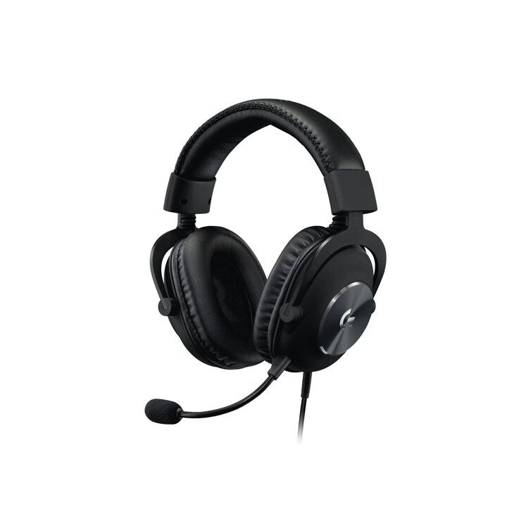 Logitech 981000906 gaming headset with padded ear cups, adjustable headband, and detachable microphone - Front View