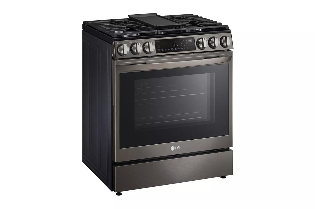 LG 30 in. 6.3 cu. ft. Smart Air Fry Convection Oven Slide-In Dual Fuel  Range with 5 Sealed Burners & Griddle - PrintProof Stainless Steel