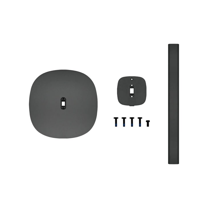 FS-M51 Soundbar mounting kit with wall bracket, base plate, mounting screws and vertical stand pole in black finish