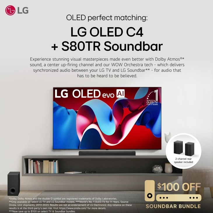 LG Soundbar for TV with Dolby Atmos® 5.1.3 channel S80TR