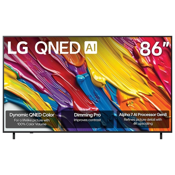 86 Inch LG QNED82A QNED TV 86QNED82AUA - Front View


