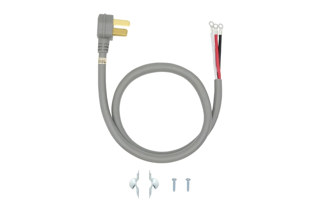 AGF04191002 Kitchen Accessory Power Cord with 3-prong plug, exposed wire terminals, and mounting hardware