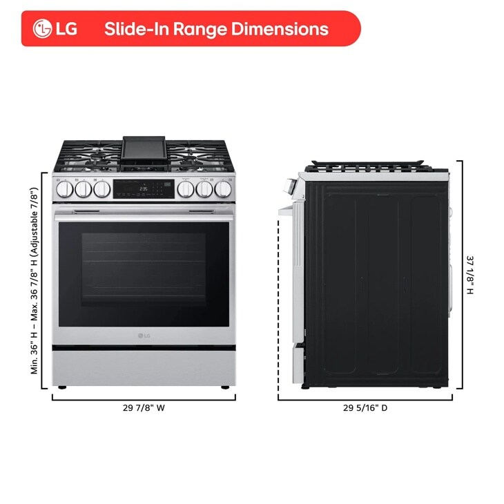 6.3 cu. ft. Smart Gas Slide-In Range - LSGL6335X | LG USA