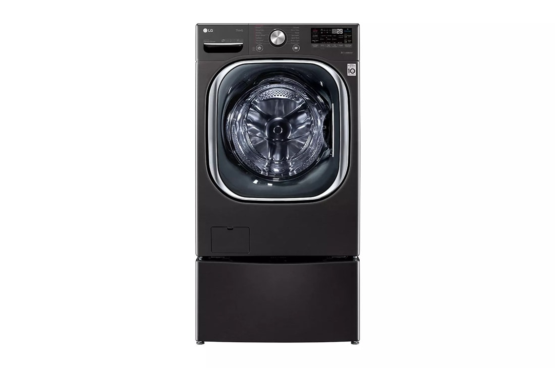 LG 5-cu ft Stackable Steam Cycle Smart Front-Load Washer (Black