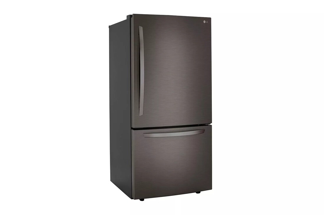 26 cu. ft. bottom freezer refrigerator left side angle view
