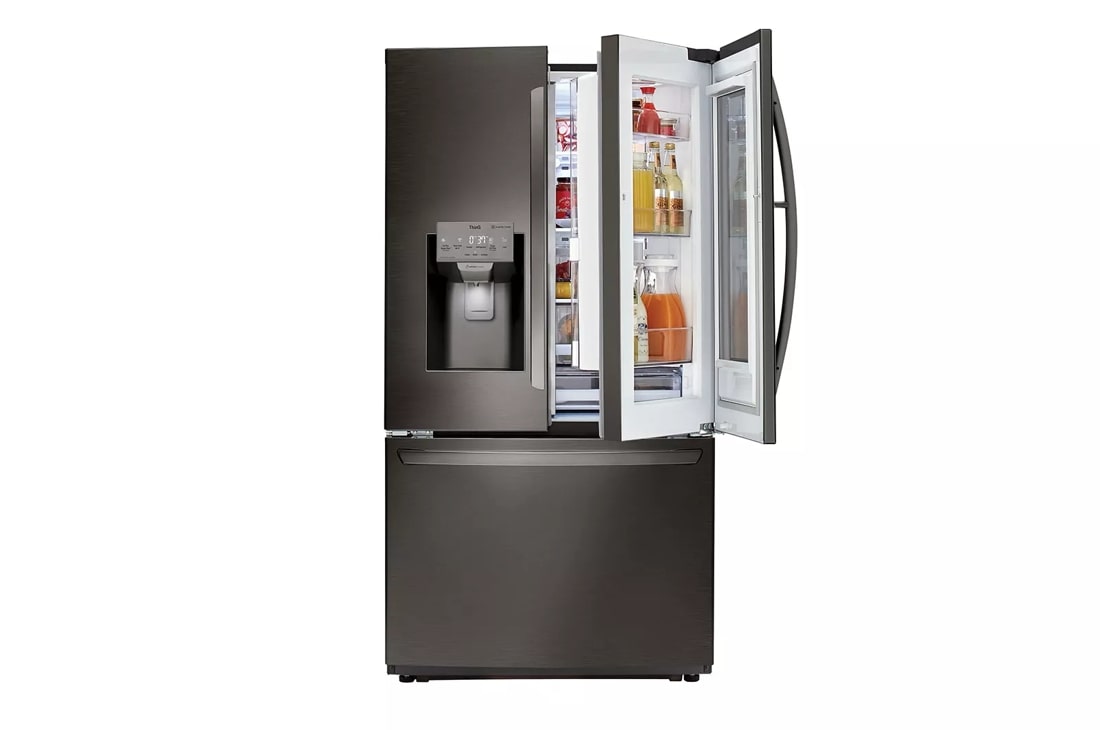 LG 22 cu. ft. Smart wi-fi Enabled InstaView™ Door-in-Door® Counter-Depth Refrigerator Black Stainless Steel LFXC22596D Picture 1