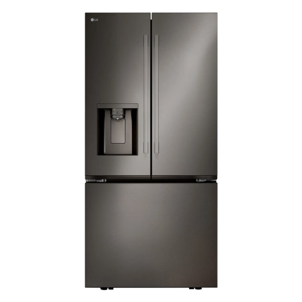 25 cu. Ft. 3 Door French Door Refrigerator, 33" Width, Standard Depth, Dual Handle, Ice & Water, Dual Ice, Black Stainless Steel