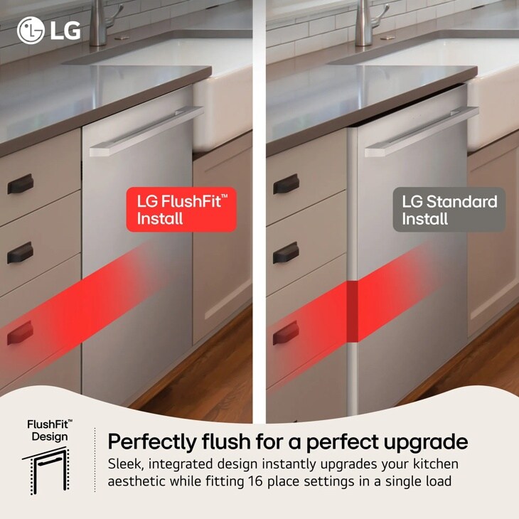 Smart FlushFit™ Top Control Dishwasher with 1-Hour Wash & Dry, QuadWash® Pro,  and Dynamic Heat Dry™ w/AutoVent Dry™