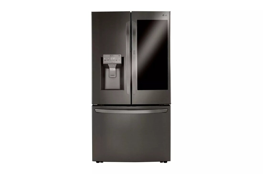 24 cu. ft. door in door counter-depth refrigerator front view with tinted glass panel