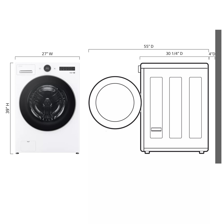 4.5 cu. ft. Capacity Front Load Washer WM5500HWA LG USA