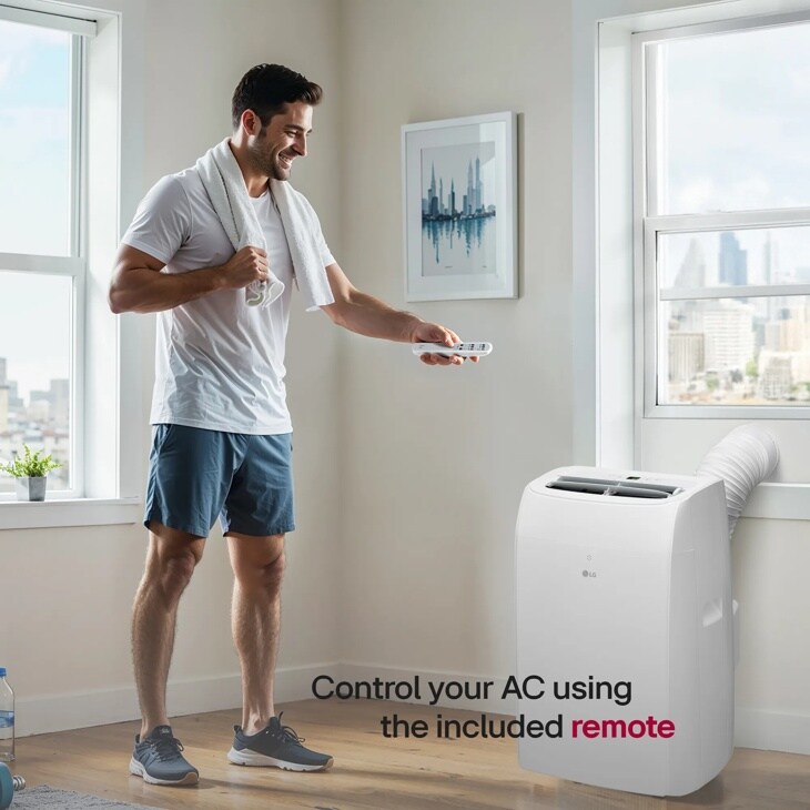 control your AC using the included remote.
