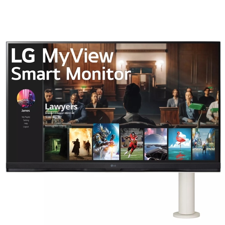 LG 32 Inch 4K UHD Smart Monitor with WebOS (32SQ780S-W)